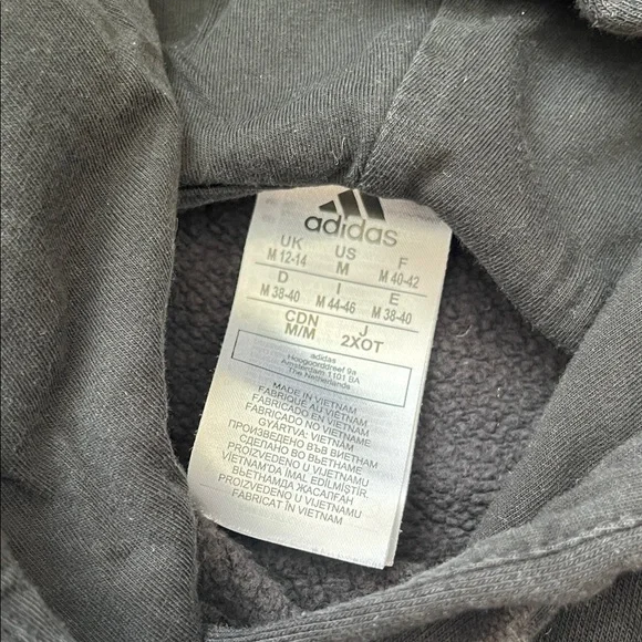 Adidas Women's Black Hoodie with White Logo - Picture 2 of 2